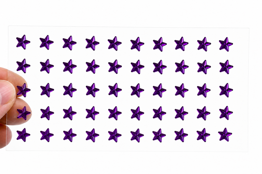 Purple Stick On Star Gems
