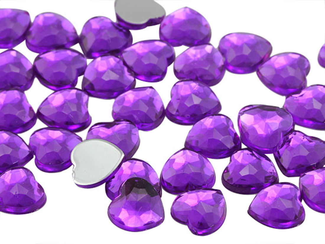 purple amethyst heart flat back acrylic gems valentine's day love gift girlfriend boyfriend mom dad family plastic rhinestones for craft gemstones body jewels face skin cabochons embellishments cosplay prop making jewelry making party diy crafts costume making scrapbooking high quality allstarco décor stones larp events film making