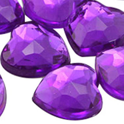 purple amethyst heart flat back acrylic gems valentine's day love gift girlfriend boyfriend mom dad family plastic rhinestones for craft gemstones body jewels face skin cabochons embellishments cosplay prop making jewelry making party diy crafts costume making scrapbooking high quality allstarco décor stones larp events film making