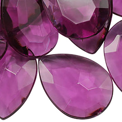 purple amethyst teardrop pear acrylic pointed back point back gems treasure jewels plastic gemstones for games parties pirate bounty hunt stones for treasure chests party favors center pieces table scatters theatrical swashbuckler jewels props larp easter egg hunt allstarco