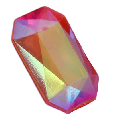 Red Ruby AB Acrylic Octagon Shaped Diamonds - 13x18mm - 100 Pieces