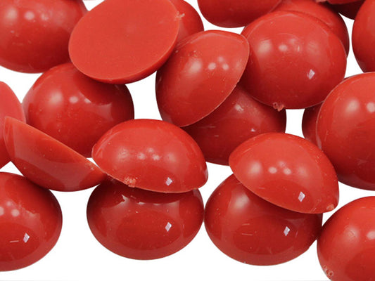 Red Flat Back Round Cabochons