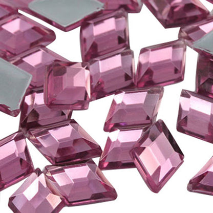 pink rose light diamond flat back acrylic gems plastic rhombus rhinestones for craft gemstones body jewels face skin cabochons embellishments cosplay prop making jewelry making party diy crafts costume making scrapbooking high quality allstarco décor stones larp events film making