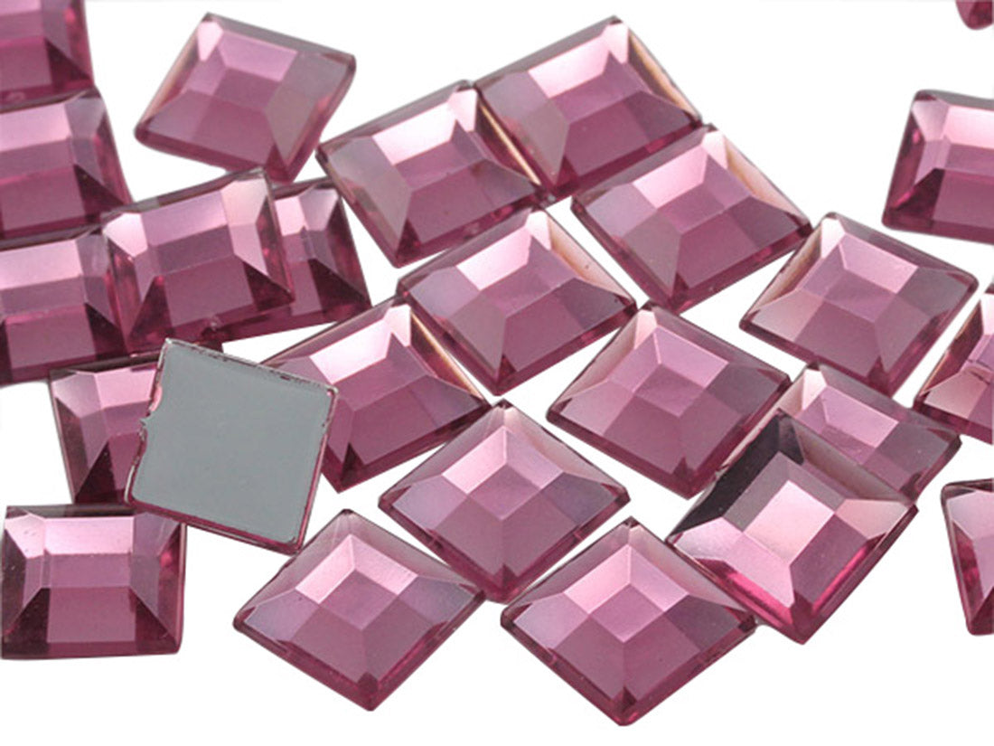 pink light rose square flat back acrylic gems plastic rhinestones for craft gemstones body jewels face skin cabochons embellishments cosplay prop making jewelry making party diy crafts costume making scrapbooking high quality allstarco décor stones larp events film making