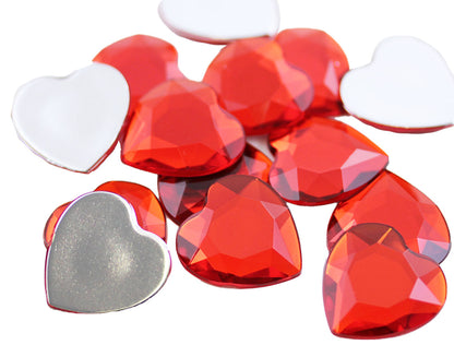 red ruby heart flat back acrylic gems valentine's day love gift girlfriend boyfriend mom dad family plastic rhinestones for craft gemstones body jewels face skin cabochons embellishments cosplay prop making jewelry making party diy crafts costume making scrapbooking high quality allstarco décor stones larp events film making