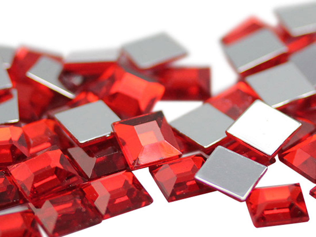 red light ruby siam square flat back acrylic gems plastic rhinestones for craft gemstones body jewels face skin cabochons embellishments cosplay prop making jewelry making party diy crafts costume making scrapbooking high quality allstarco décor stones larp events film making