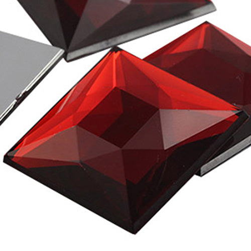 red ruby rich square flat back acrylic gems plastic rhinestones for craft gemstones body jewels face skin cabochons embellishments cosplay prop making jewelry making party diy crafts costume making scrapbooking high quality allstarco décor stones larp events film making