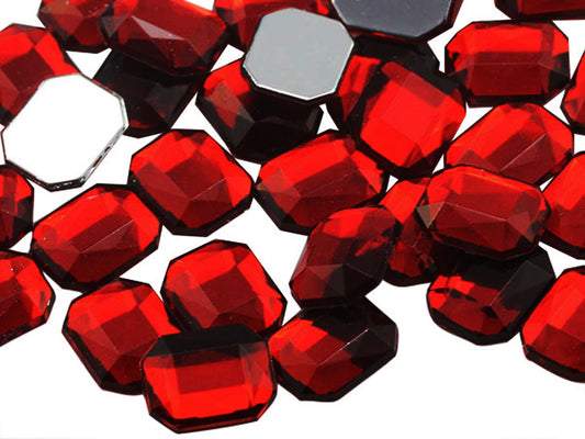 red dark ruby garnet octagon flat back acrylic gems plastic rhinestones for craft gemstones body jewels face skin cabochons embellishments cosplay prop making jewelry making party diy crafts costume making scrapbooking high quality allstarco décor stones larp events film making