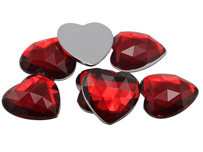 red ruby heart flat back acrylic gems valentine's day love gift girlfriend boyfriend mom dad family plastic rhinestones for craft gemstones body jewels face skin cabochons embellishments cosplay prop making jewelry making party diy crafts costume making scrapbooking high quality allstarco décor stones larp events film making