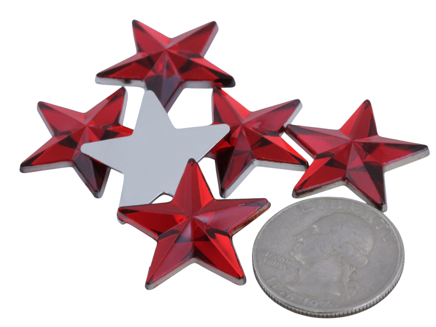 Gemmes étoilées à dos plat rubis rouge