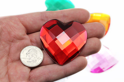 red ruby heart love valentine's day gift girlfriend mom dad extra large huge big jumbo flat back acrylic gems plastic rhinestones for craft gemstones body jewels face skin cabochons embellishments cosplay prop making jewelry making party diy crafts costume making scrapbooking high quality allstarco décor stones larp events film making card making crafting school kids fun creative crafting bling bedazzler bling phone cases laptop costume making garment