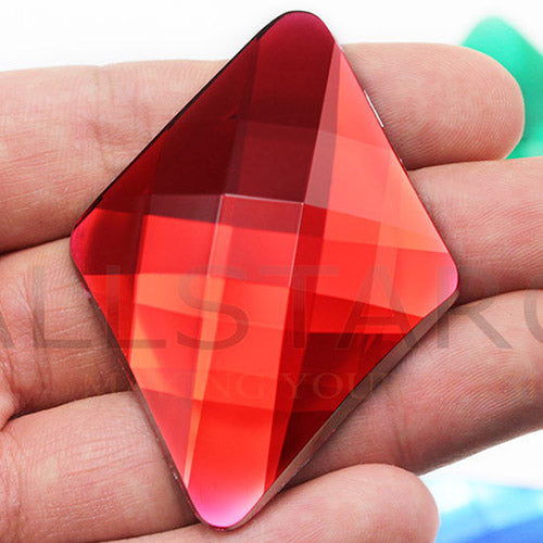 red ruby extra large diamond flat back big jumbo huge acrylic gems plastic rhombus rhinestones for craft gemstones body jewels face skin cabochons embellishments cosplay prop making jewelry making party diy crafts costume making scrapbooking high quality allstarco décor stones larp events film making