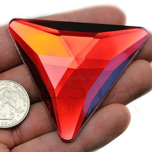 red ruby triangle extra large huge big jumbo flat back acrylic gems plastic rhinestones for craft gemstones body jewels face skin cabochons embellishments cosplay prop making jewelry making party diy crafts costume making scrapbooking high quality allstarco décor stones larp events film making card making crafting school kids fun creative crafting bling bedazzler bling phone cases laptop costume making garment