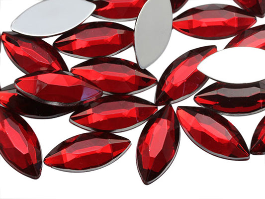 red ruby navette flat back acrylic gems plastic marquise horse eye rhinestones for craft gemstones body jewels face skin cabochons embellishments cosplay prop making jewelry making party diy crafts costume making scrapbooking high quality allstarco décor stones larp events film making