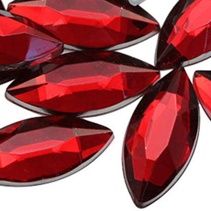 red ruby navette flat back acrylic gems plastic marquise horse eye rhinestones for craft gemstones body jewels face skin cabochons embellishments cosplay prop making jewelry making party diy crafts costume making scrapbooking high quality allstarco décor stones larp events film making