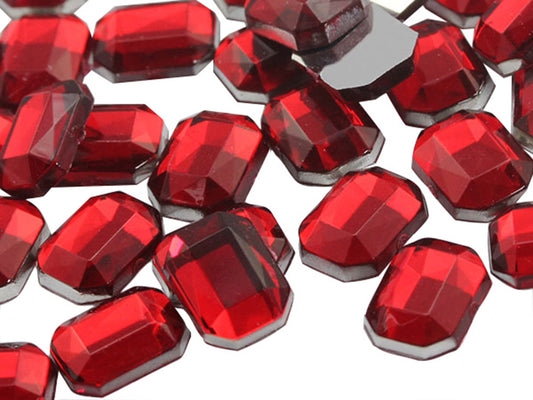 red ruby octagon flat back acrylic gems plastic rhinestones for craft gemstones body jewels face skin cabochons embellishments cosplay prop making jewelry making party diy crafts costume making scrapbooking high quality allstarco décor stones larp events film making
