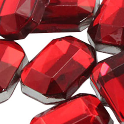 red ruby octagon flat back acrylic gems plastic rhinestones for craft gemstones body jewels face skin cabochons embellishments cosplay prop making jewelry making party diy crafts costume making scrapbooking high quality allstarco décor stones larp events film making
