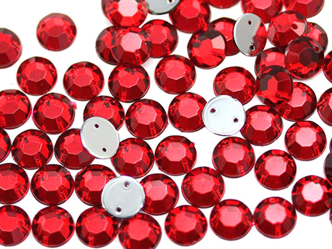 red ruby sew on rhinestones flat back acrylic gems jewels gemstones sewing embellishments garment making diy craft costume making