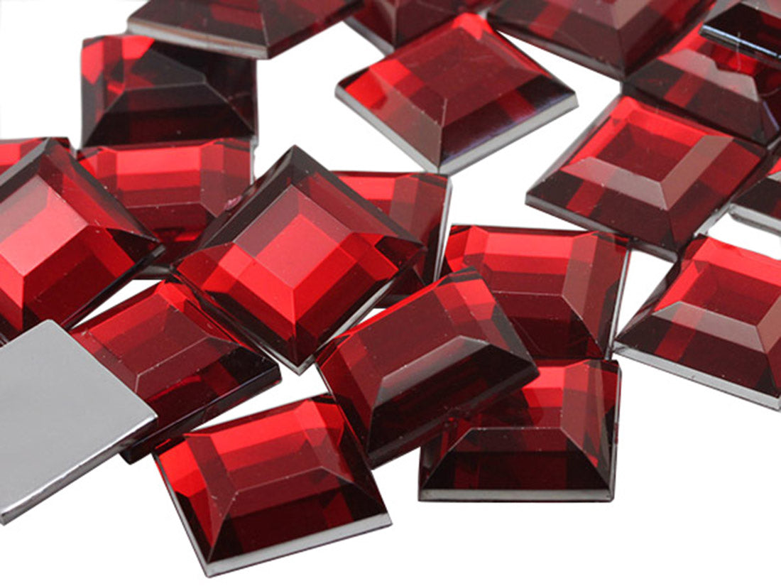 red ruby rich square flat back acrylic gems plastic rhinestones for craft gemstones body jewels face skin cabochons embellishments cosplay prop making jewelry making party diy crafts costume making scrapbooking high quality allstarco décor stones larp events film making