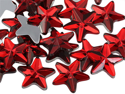 red ruby star flat back acrylic gems plastic rhinestones for craft gemstones body jewels face skin cabochons embellishments cosplay prop making jewelry making party diy crafts costume making scrapbooking high quality allstarco décor stones larp events film making