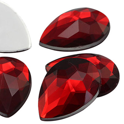 red ruby teardrop flat back acrylic gems pear tear drop plastic rhinestones for craft gemstones body jewels face skin cabochons embellishments cosplay prop making jewelry making party diy crafts costume making scrapbooking high quality allstarco décor stones larp events film making