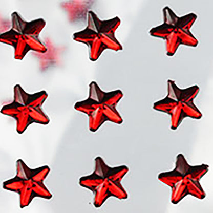 red ruby star stick on gems self adhesive jewels lead free face stones party cosplay face gemstones rhinestones card making invitations body jewels skin phone craft embellishments with glue sparkle crafting scrapbooking diy peel and stick halloween birthday wedding shinny allstarco plastic sticky jewels stickon stick-on rhinestones