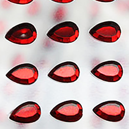 red ruby teardrop tear pear stick on gems self adhesive jewels lead free face stones party cosplay face gemstones rhinestones card making invitations body jewels skin phone craft embellishments with glue sparkle crafting scrapbooking diy peel and stick halloween birthday wedding shinny allstarco plastic sticky jewels stickon stick-on rhinestones