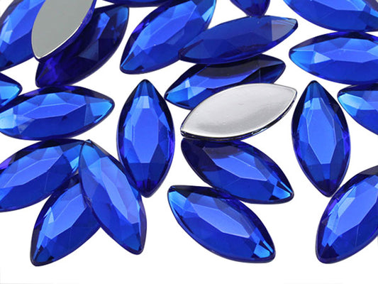 blue sapphire navette flat back acrylic gems plastic marquise horse eye rhinestones for craft gemstones body jewels face skin cabochons embellishments cosplay prop making jewelry making party diy crafts costume making scrapbooking high quality allstarco décor stones larp events film making