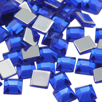 blue sapphire square flat back acrylic gems plastic rhinestones for craft gemstones body jewels face skin cabochons embellishments cosplay prop making jewelry making party diy crafts costume making scrapbooking high quality allstarco décor stones larp events film making