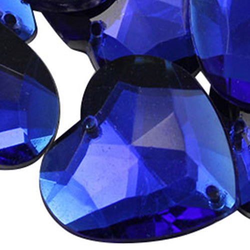 blue sapphire heart valetine's day love flat back sew on sewing beads craft gems plastic rhinestones acrylic gemstones jewels with holes for clothing embellishments costume making cosplay diy garment prop making dress jewels for fabric crystals allstarco