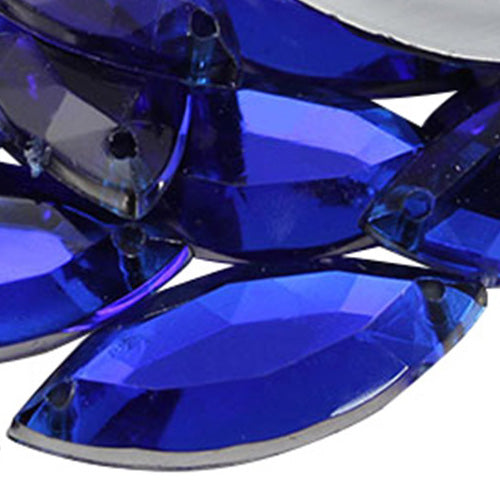 blue sapphire navette marquise horse eye flat back sew on sewing beads craft gems plastic rhinestones acrylic gemstones jewels with holes for clothing embellishments costume making cosplay diy garment prop making dress jewels for fabric crystals allstarco