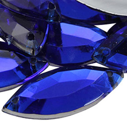 blue sapphire navette marquise horse eye flat back sew on sewing beads craft gems plastic rhinestones acrylic gemstones jewels with holes for clothing embellishments costume making cosplay diy garment prop making dress jewels for fabric crystals allstarco