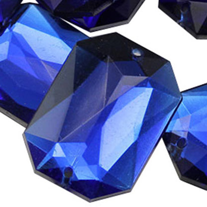 blue sapphire octagon flat back sew on sewing beads craft gems plastic rhinestones acrylic gemstones jewels with holes for clothing embellishments costume making cosplay diy garment prop making dress jewels for fabric crystals allstarco