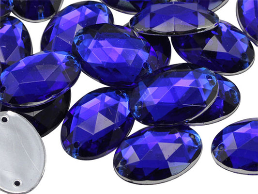 blue sapphire oval flat back sew on sewing beads craft gems plastic rhinestones acrylic gemstones jewels with holes for clothing embellishments costume making cosplay diy garment prop making dress jewels for fabric crystals allstarco