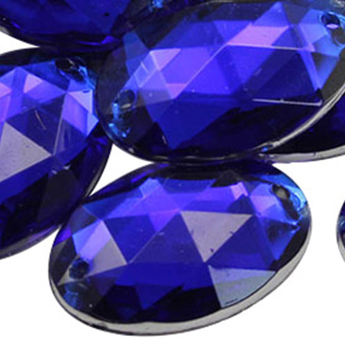 blue sapphire oval flat back sew on sewing beads craft gems plastic rhinestones acrylic gemstones jewels with holes for clothing embellishments costume making cosplay diy garment prop making dress jewels for fabric crystals allstarco