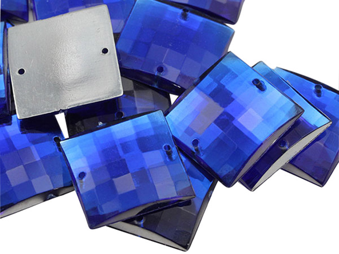 blue sapphire square flat back sew on sewing beads craft gems plastic rhinestones acrylic gemstones jewels with holes for clothing embellishments costume making cosplay diy garment prop making dress jewels for fabric crystals allstarco