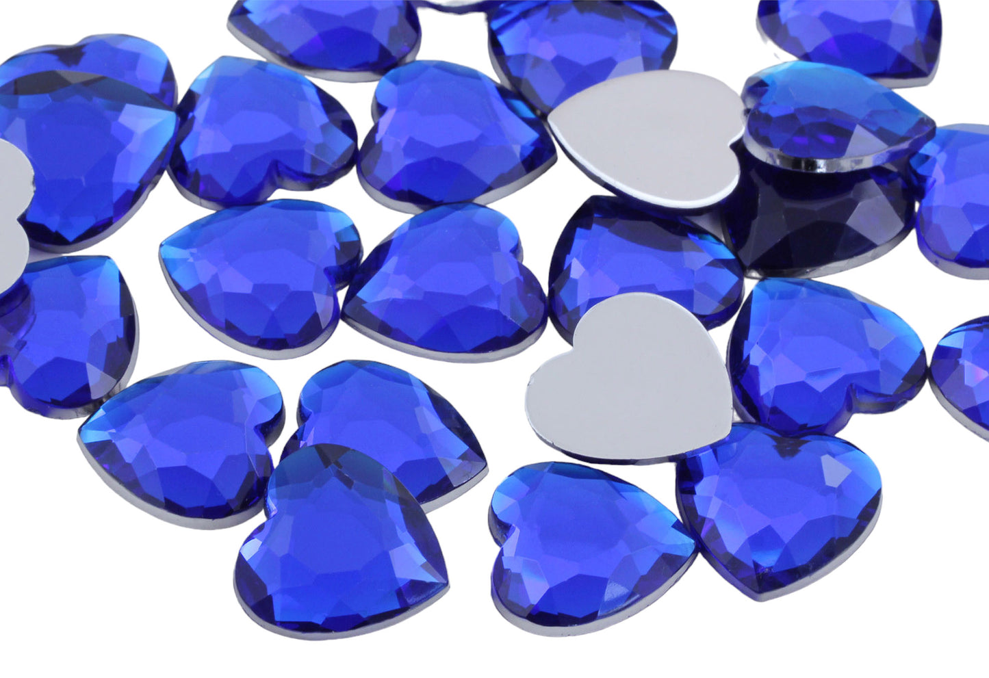 blue sapphire heart flat back acrylic gems valentine's day love gift girlfriend boyfriend mom dad family plastic rhinestones for craft gemstones body jewels face skin cabochons embellishments cosplay prop making jewelry making party diy crafts costume making scrapbooking high quality allstarco décor stones larp events film making