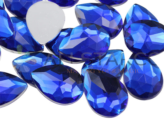 blue sapphire teardrop flat back acrylic gems pear tear drop plastic rhinestones for craft gemstones body jewels face skin cabochons embellishments cosplay prop making jewelry making party diy crafts costume making scrapbooking high quality allstarco décor stones larp events film making