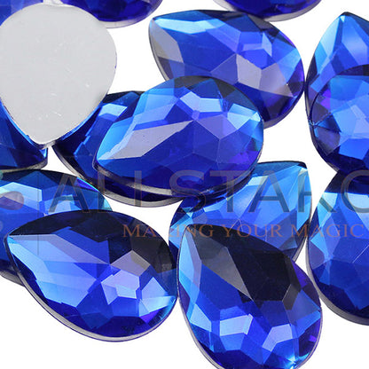 blue sapphire teardrop flat back acrylic gems pear tear drop plastic rhinestones for craft gemstones body jewels face skin cabochons embellishments cosplay prop making jewelry making party diy crafts costume making scrapbooking high quality allstarco décor stones larp events film making