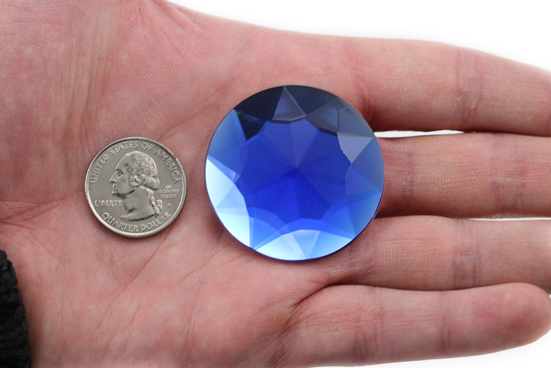 blue sapphire extra large stick on round gems plastic sticky jewels self adhesive circle rhinestones big gemstones huge stones acrylic cabochons for cosplay prop making steven universe diy craft furniture embellishments display merchandising windows décor walls theater decoration film making lead free with glue peel and stick stickon allstarco
