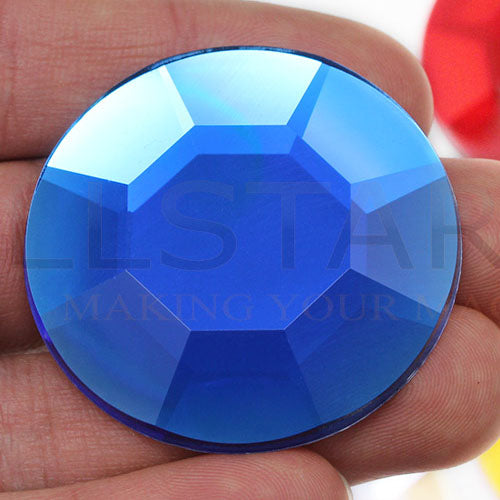 blue sapphire extra large big jumbo huge round circle flat back acrylic gems plastic rhinestones for craft gemstones body jewels face skin cabochons embellishments cosplay prop making jewelry making party diy crafts costume making scrapbooking high quality allstarco décor stones larp events film making card making crafting school kids fun creative