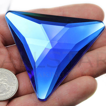 blue sapphire triangle extra large huge big jumbo flat back acrylic gems plastic rhinestones for craft gemstones body jewels face skin cabochons embellishments cosplay prop making jewelry making party diy crafts costume making scrapbooking high quality allstarco décor stones larp events film making card making crafting school kids fun creative crafting bling bedazzler bling phone cases laptop costume making garment