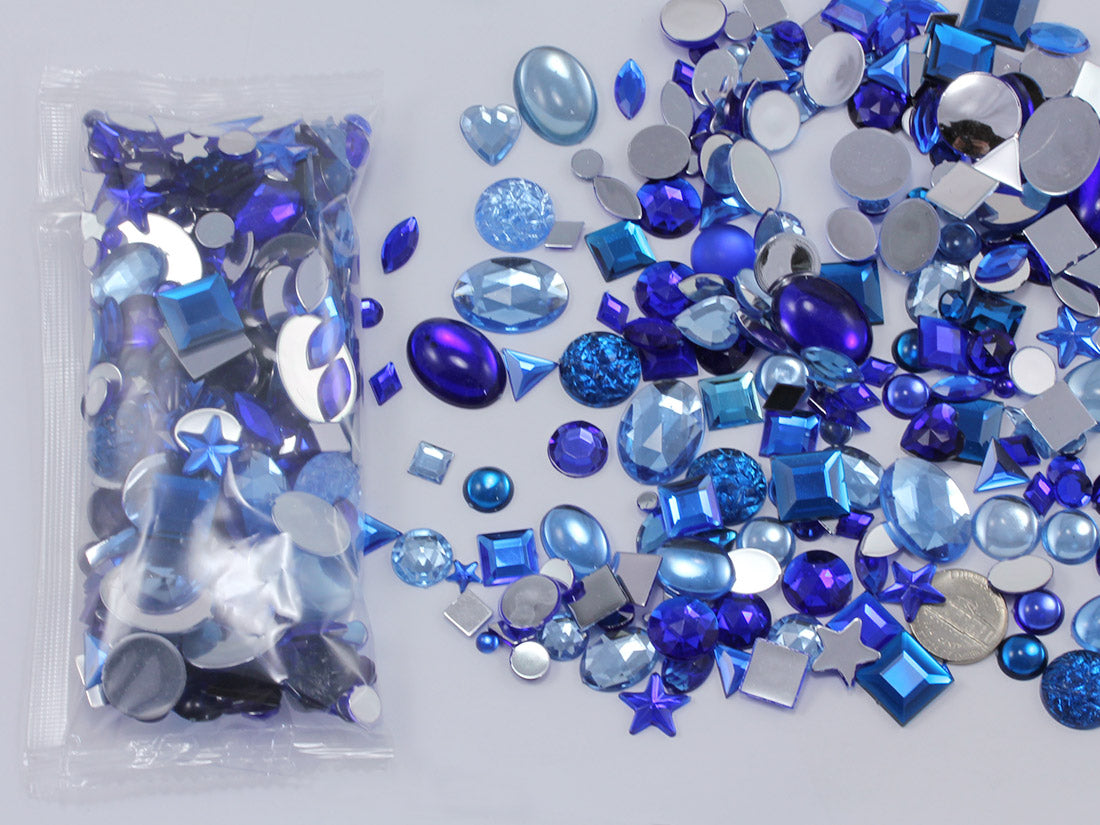 blue sapphire dark light mix craft gems in bulk wholesale shapes cabochon pearls flat back acrylic gems plastic rhinestones for craft gemstones body jewels face skin cabochons embellishments cosplay prop making jewelry making party diy crafts costume making scrapbooking high quality allstarco décor stones larp events film making card making crafting school kids fun creative