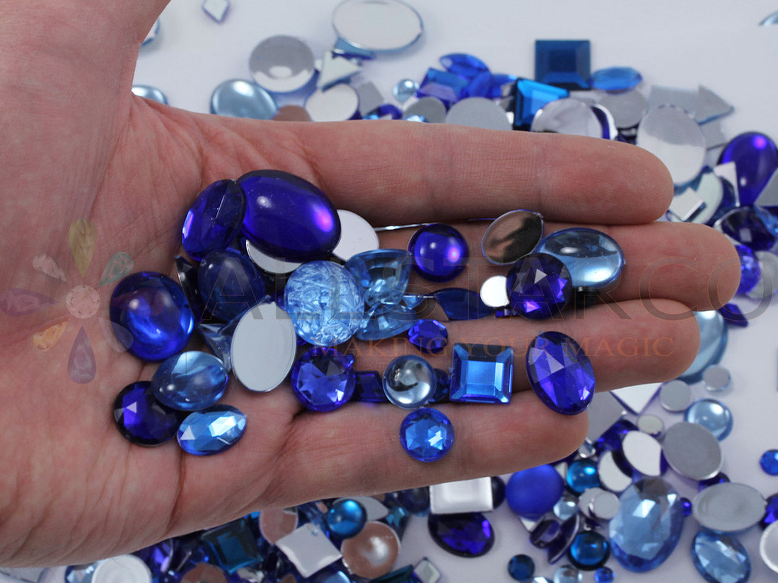 blue sapphire dark light mix craft gems in bulk wholesale shapes cabochon pearls flat back acrylic gems plastic rhinestones for craft gemstones body jewels face skin cabochons embellishments cosplay prop making jewelry making party diy crafts costume making scrapbooking high quality allstarco décor stones larp events film making card making crafting school kids fun creative