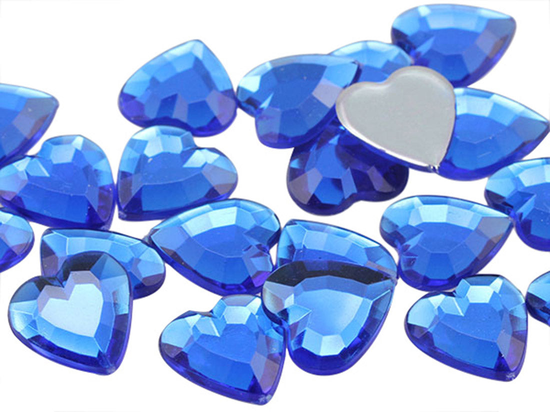 blue sapphire heart flat back acrylic gems valentine's day love gift girlfriend boyfriend mom dad family plastic rhinestones for craft gemstones body jewels face skin cabochons embellishments cosplay prop making jewelry making party diy crafts costume making scrapbooking high quality allstarco décor stones larp events film making