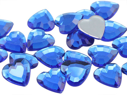 blue sapphire heart flat back acrylic gems valentine's day love gift girlfriend boyfriend mom dad family plastic rhinestones for craft gemstones body jewels face skin cabochons embellishments cosplay prop making jewelry making party diy crafts costume making scrapbooking high quality allstarco décor stones larp events film making