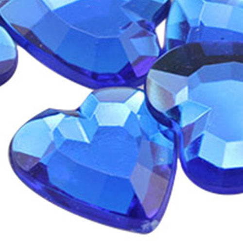 blue sapphire heart flat back acrylic gems valentine's day love gift girlfriend boyfriend mom dad family plastic rhinestones for craft gemstones body jewels face skin cabochons embellishments cosplay prop making jewelry making party diy crafts costume making scrapbooking high quality allstarco décor stones larp events film making