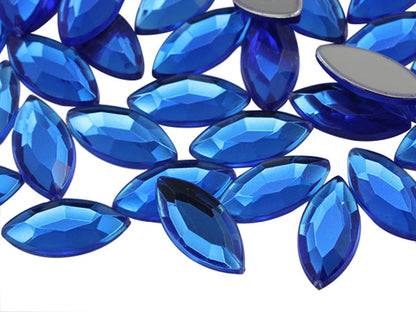 blue sapphire navette flat back acrylic gems plastic marquise horse eye rhinestones for craft gemstones body jewels face skin cabochons embellishments cosplay prop making jewelry making party diy crafts costume making scrapbooking high quality allstarco décor stones larp events film making