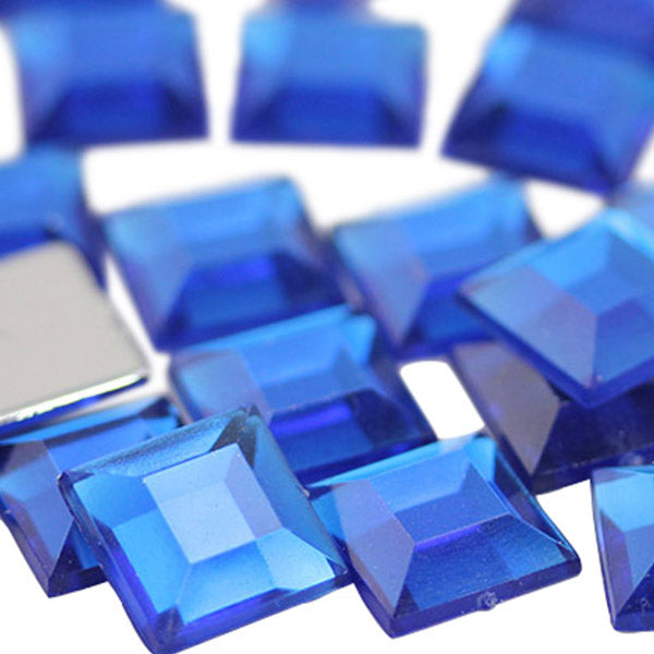 blue sapphire square flat back acrylic gems plastic rhinestones for craft gemstones body jewels face skin cabochons embellishments cosplay prop making jewelry making party diy crafts costume making scrapbooking high quality allstarco décor stones larp events film making