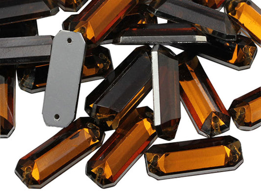 brown smokey topaz baguette rectangle rectangular flat back sew on sewing beads craft gems plastic rhinestones acrylic gemstones jewels with holes for clothing embellishments costume making cosplay diy garment prop making dress jewels for fabric crystals allstarco